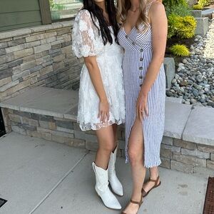 White Lace Floral Dress